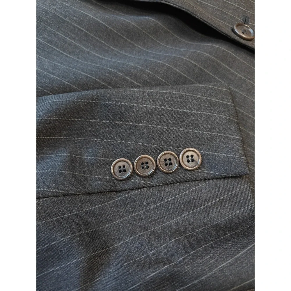 Brooks Brothers Mens 42L Gray Stripe 1818 Madison Sport Coat Made in USA Wool